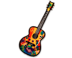 Hippie Guitar Iron-on Patch