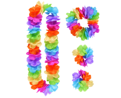 Colored Hula Lei Pride Wreaths Set - 4 Pieces