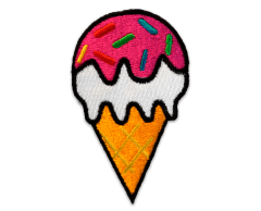 Ice Cream Cone Iron-On Patch