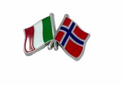 Italy/Norway Friendship Flag Enamel Pin