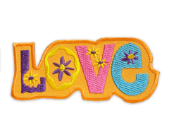 Love Hippie Iron-On Patch Orange