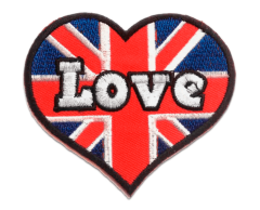 Love UK Heart Fabric Badge for Clothing