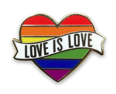 Love is Love LGBT Rainbow Heart Pin