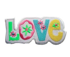 Love with flowers iron-on patch
