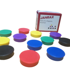 Whiteboard Magnets without Imprint - 12 pcs. Assorted Colors