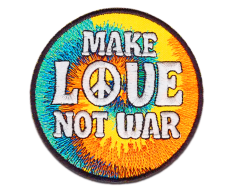 Make Love Not War Round Iron-On Patch