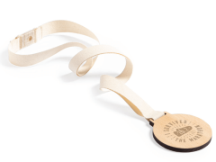 Wooden medal budget made of cotton, starch, and wood