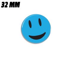 Blue very happy smiley magnet 32 mm