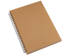 Eco notebook with hard cover and spiral binding, A6