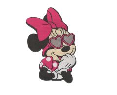 Minnie Mouse with sunglasses Iron-On Patch