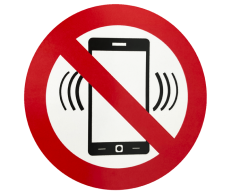"No Mobile Phones Sticker 80x80mm - No Smartphones / Mobile-Free Zone"