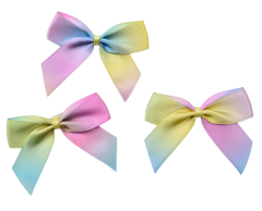 Multicolored bows with self-adhesive backing, 12 pieces per pack