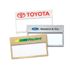 Large Window Name Badge in White, Gold, and Silver