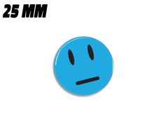 Blue neutral smiley magnet 25 mm
