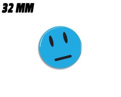 Blue neutral smiley magnet 32 mm