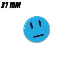 Blue neutral smiley magnet 37 mm