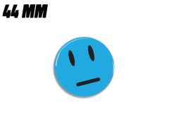 Blue neutral smiley magnet 44 mm