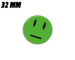 Green neutral smiley magnet 32 mm