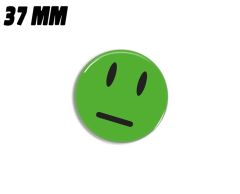 Green neutral smiley magnet 37 mm