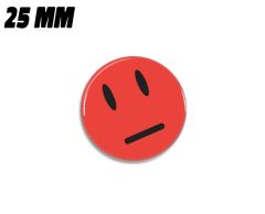 Red neutral smiley magnet 25 mm