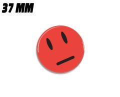 Red neutral smiley magnet 37 mm