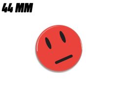 Red neutral smiley magnet 44 mm