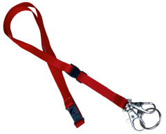 Red Lanyard without Print 10mm - With Break-Away Buckle