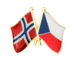 Norway - Czech Republic Friendship Flag Pin 25x20mm