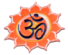 Ohm Symbol Iron-On Patch with Floral Design
