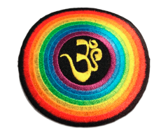 Om Pranava Symbol Iron-On Patch with Rainbow