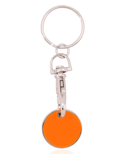 Orange shopping cart token keychain