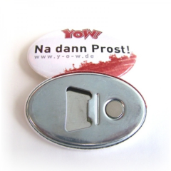 Oval Bottle Opener and Magnet with logo