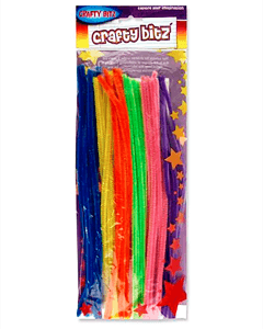 Chenille Pipe Cleaners in Assorted Colors, 42 Pieces, 30 cm