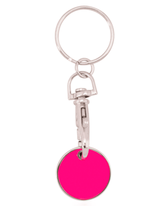 Pink shopping cart token keychain