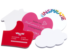 Custom-shaped sticky note pad, max 105 * 75 mm