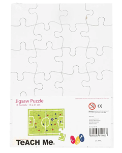 White paint-your-own puzzles 16 pcs, 15x21cm