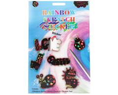 Rainbow Scratch Stickers, 2 Sheets