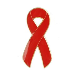 Red Ribbon Enamel Pin
