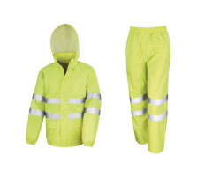 Reflective Rainwear Set with Logo Print