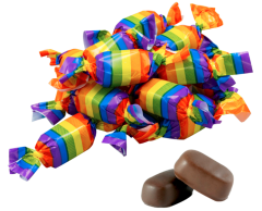 Rainbow Chocolate Caramels without Imprint