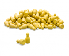 Set of 100 Yellow Game Pieces