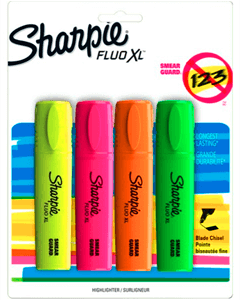 Sharpie Fluo XL Highlighters, 4-Pack