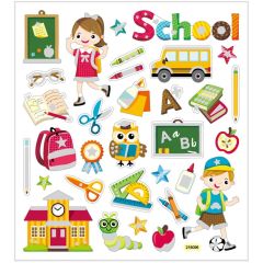 School Stickers with Glitter Details (32 pcs)