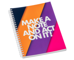 Softcover spiral-bound notebook with full-colour printing, A5