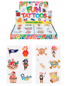 Pirate tattoos for children 6 x 96 pcs