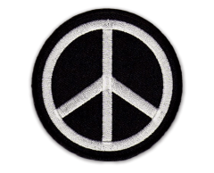 Black Peace Sign Iron-On Patch