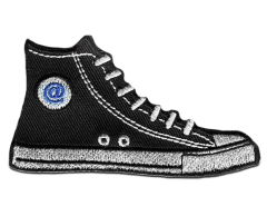 Black Rubber Shoe Iron-on Patch