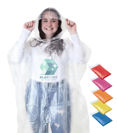 Logo Rain Poncho - With Print on the Poncho Itself - Disposable