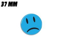 Blue sad smiley magnet 37 mm