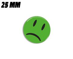 Green sad smiley magnet 25 mm